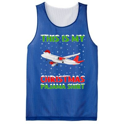 This Is My Christmas Pajama Cute Gift Airplane Christmas Gift Mesh Reversible Basketball Jersey Tank