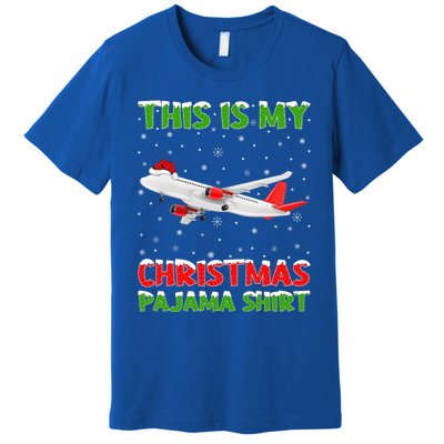 This Is My Christmas Pajama Cute Gift Airplane Christmas Gift Premium T-Shirt