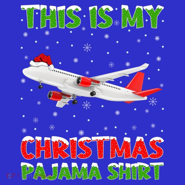 This Is My Christmas Pajama Cute Gift Airplane Christmas Gift Premium T-Shirt