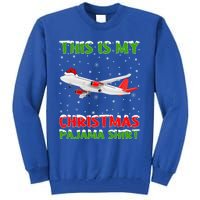 This Is My Christmas Pajama Cute Gift Airplane Christmas Gift Tall Sweatshirt