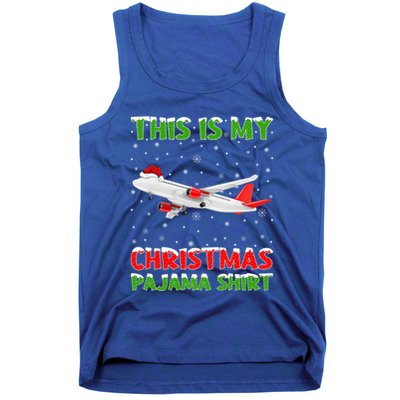 This Is My Christmas Pajama Cute Gift Airplane Christmas Gift Tank Top