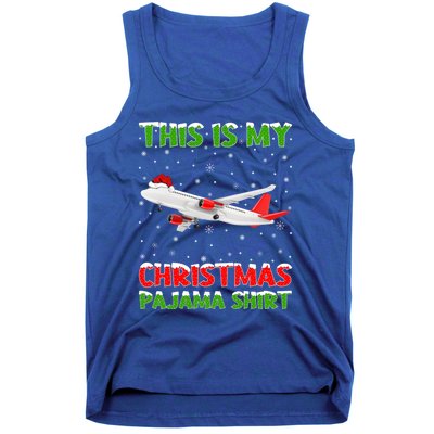 This Is My Christmas Pajama Cute Gift Airplane Christmas Gift Tank Top