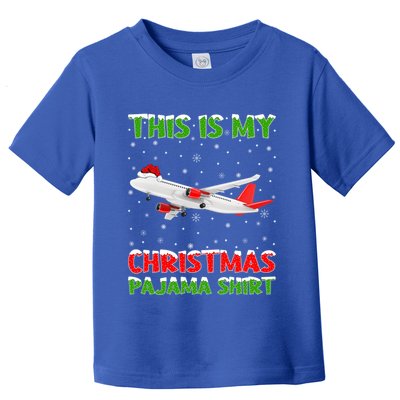 This Is My Christmas Pajama Cute Gift Airplane Christmas Gift Toddler T-Shirt