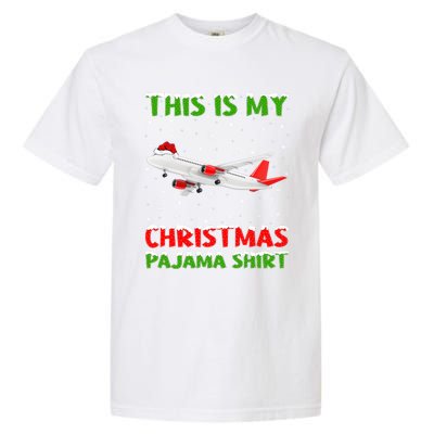 This Is My Christmas Pajama Cute Gift Airplane Christmas Gift Garment-Dyed Heavyweight T-Shirt