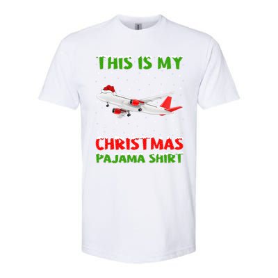 This Is My Christmas Pajama Cute Gift Airplane Christmas Gift Softstyle CVC T-Shirt