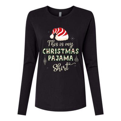 This Is My Christmas Pajama Applique Style Christmas Womens Cotton Relaxed Long Sleeve T-Shirt