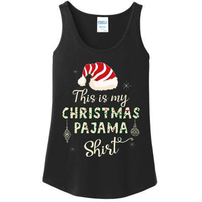 This Is My Christmas Pajama Applique Style Christmas Ladies Essential Tank