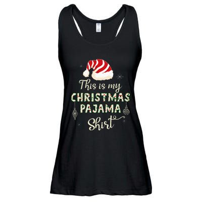 This Is My Christmas Pajama Applique Style Christmas Ladies Essential Flowy Tank