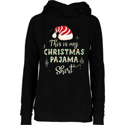 This Is My Christmas Pajama Applique Style Christmas Womens Funnel Neck Pullover Hood