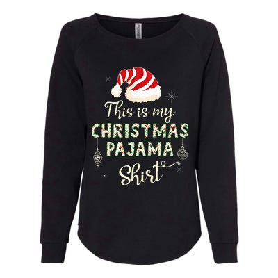 This Is My Christmas Pajama Applique Style Christmas Womens California Wash Sweatshirt