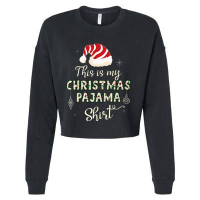 This Is My Christmas Pajama Applique Style Christmas Cropped Pullover Crew