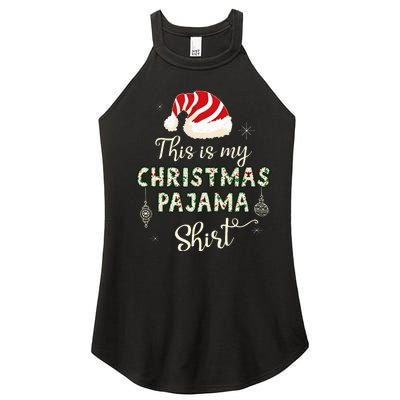 This Is My Christmas Pajama Applique Style Christmas Women's Perfect Tri Rocker Tank