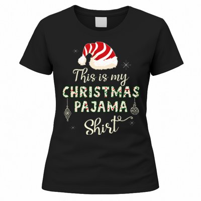 This Is My Christmas Pajama Applique Style Christmas Women's T-Shirt