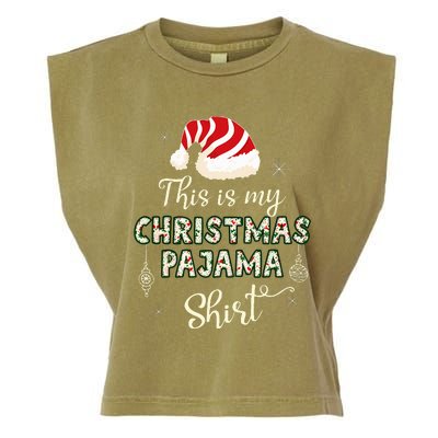 This Is My Christmas Pajama Applique Style Christmas Garment-Dyed Women's Muscle Tee