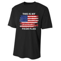 This Is My Pride Flag USA American 4th Of July Patriotic Performance Sprint T-Shirt