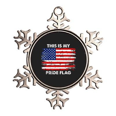 This Is My Pride Flag USA American 4th Of July Patriotic Metallic Star Ornament