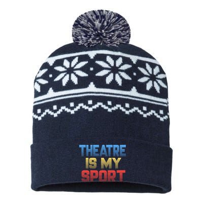 Theatre Is My Sport Funny Theater Gift Actor Actress USA-Made Snowflake Beanie