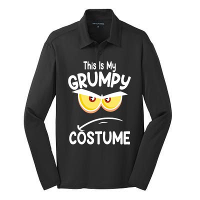 This Is My Grumpy Costume Funny Halloween Silk Touch Performance Long Sleeve Polo