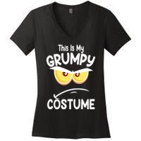 This Is My Grumpy Costume Funny Halloween Women's V-Neck T-Shirt