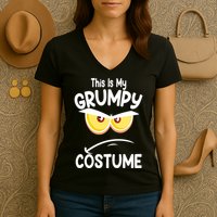 This Is My Grumpy Costume Funny Halloween Women's V-Neck T-Shirt