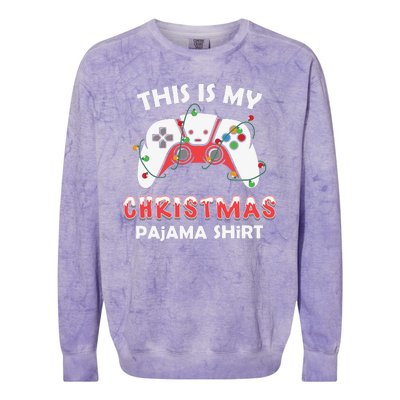 This Is My Christmas Pajama Shirts Funny Gamer Colorblast Crewneck Sweatshirt