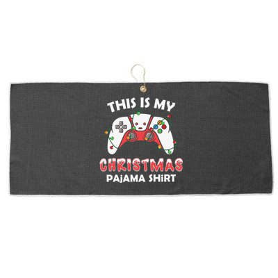 This Is My Christmas Pajama Shirts Funny Gamer Large Microfiber Waffle Golf Towel