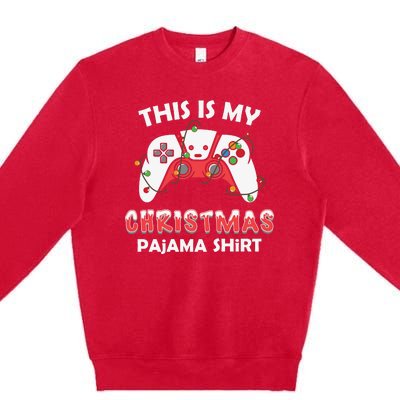 This Is My Christmas Pajama Shirts Funny Gamer Premium Crewneck Sweatshirt