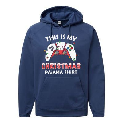 This Is My Christmas Pajama Shirts Funny Gamer Performance Fleece Hoodie