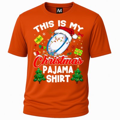 This Is My Christmas Pajama Rugby Gift Funny Xmas Meaningful Gift Cooling Performance Crew T-Shirt