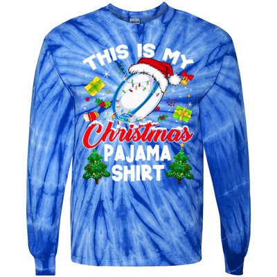 This Is My Christmas Pajama Rugby Gift Funny Xmas Meaningful Gift Tie-Dye Long Sleeve Shirt