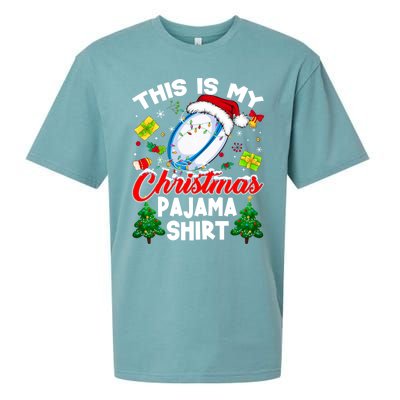 This Is My Christmas Pajama Rugby Gift Funny Xmas Meaningful Gift Sueded Cloud Jersey T-Shirt