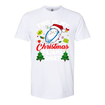 This Is My Christmas Pajama Rugby Gift Funny Xmas Meaningful Gift Softstyle CVC T-Shirt