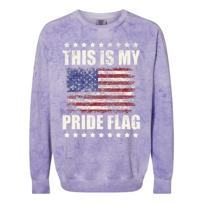 This Is My Pride Flag USA American 4th Of July Patriotic Colorblast Crewneck Sweatshirt