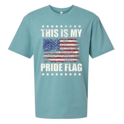 This Is My Pride Flag USA American 4th Of July Patriotic Sueded Cloud Jersey T-Shirt