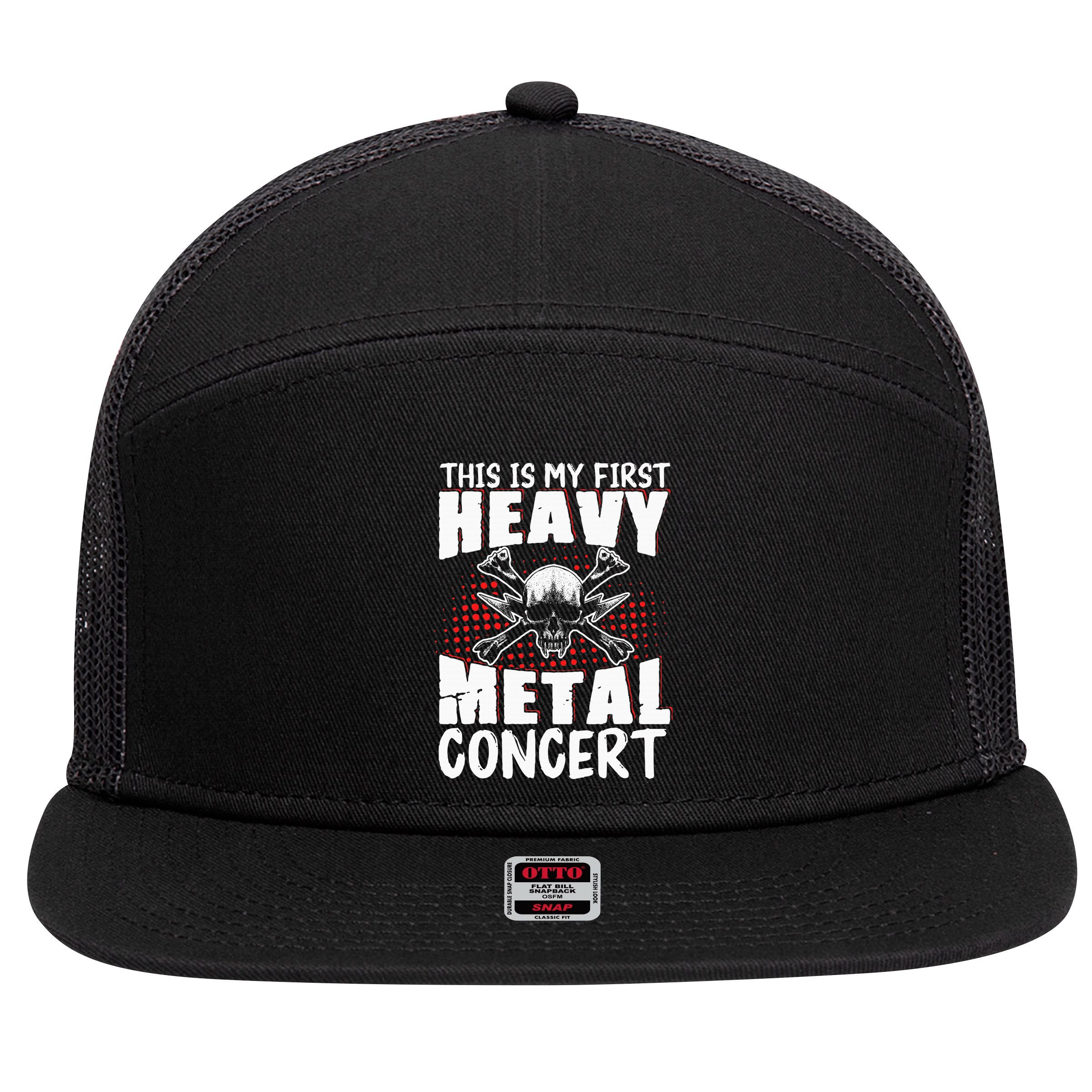 This Is My First Heavy Metal Concert 7 Panel Mesh Trucker Snapback Hat