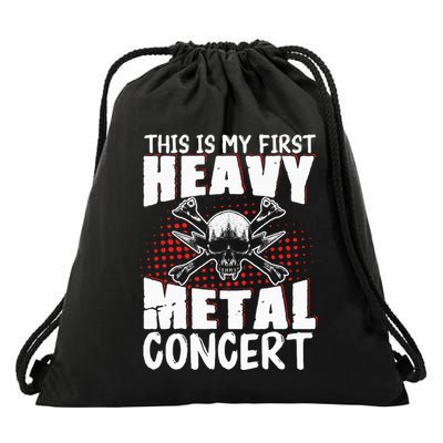 This Is My First Heavy Metal Concert Drawstring Bag