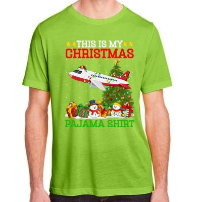 This Is My Christmas Tree Pajamas Airplane Christmas Gift Adult ChromaSoft Performance T-Shirt