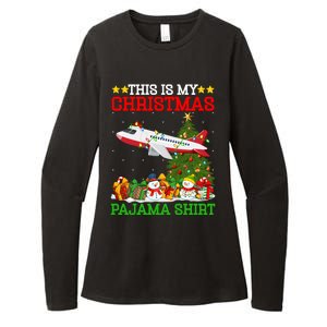 This Is My Christmas Tree Pajamas Airplane Christmas Gift Womens CVC Long Sleeve Shirt