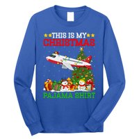 This Is My Christmas Tree Pajamas Airplane Christmas Gift Long Sleeve Shirt