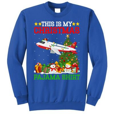 This Is My Christmas Tree Pajamas Airplane Christmas Gift Sweatshirt