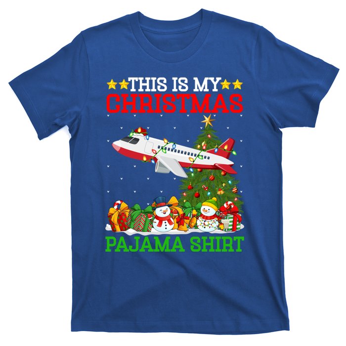 This Is My Christmas Tree Pajamas Airplane Christmas Gift T-Shirt