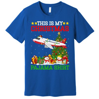 This Is My Christmas Tree Pajamas Airplane Christmas Gift Premium T-Shirt