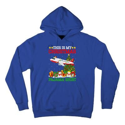 This Is My Christmas Tree Pajamas Airplane Christmas Gift Tall Hoodie