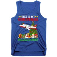 This Is My Christmas Tree Pajamas Airplane Christmas Gift Tank Top