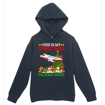 This Is My Christmas Tree Pajamas Airplane Christmas Gift Urban Pullover Hoodie