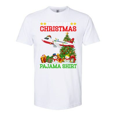 This Is My Christmas Tree Pajamas Airplane Christmas Gift Softstyle CVC T-Shirt