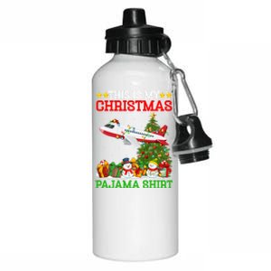 This Is My Christmas Tree Pajamas Airplane Christmas Gift Aluminum Water Bottle