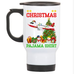 This Is My Christmas Tree Pajamas Airplane Christmas Gift Stainless Steel Travel Mug