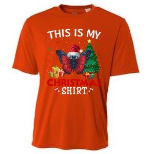 This Is My Butterfly Santa Hat Christmas Pajama Gift Cooling Performance Crew T-Shirt