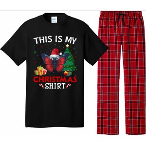 This Is My Butterfly Santa Hat Christmas Pajama Gift Pajama Set